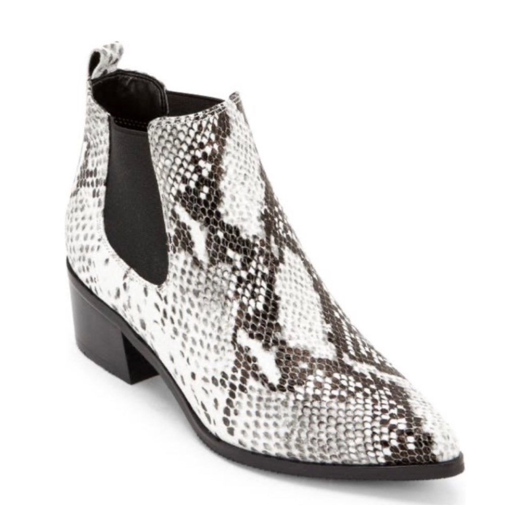 NEW| Snake Print Chelsea Ankle Booties - Picture 1 of 15